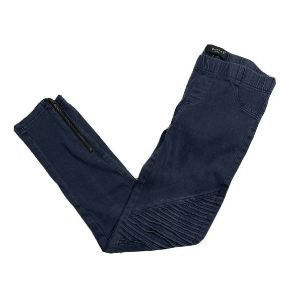 Beulah Pants - Beulah Small Blue Moto Leggings Jeggings Pants Zip